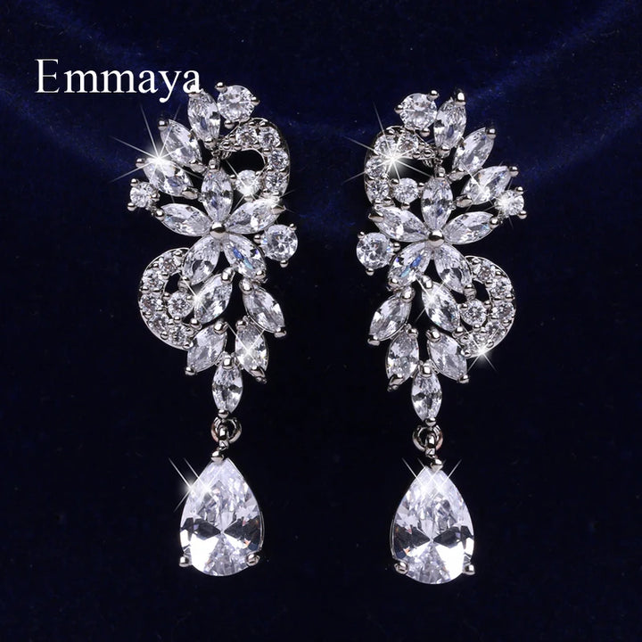 FloralLuxe™ – Charming Zirconia Flower Earrings for Women & Girls