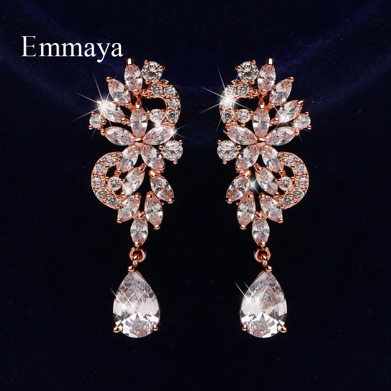 FloralLuxe™ – Charming Zirconia Flower Earrings for Women & Girls