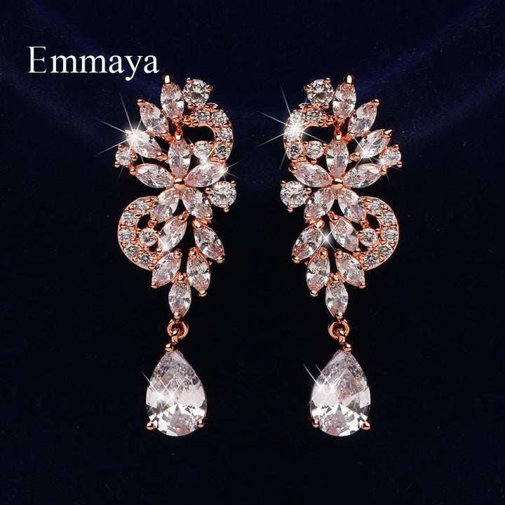 FloralLuxe™ – Charming Zirconia Flower Earrings for Women & Girls