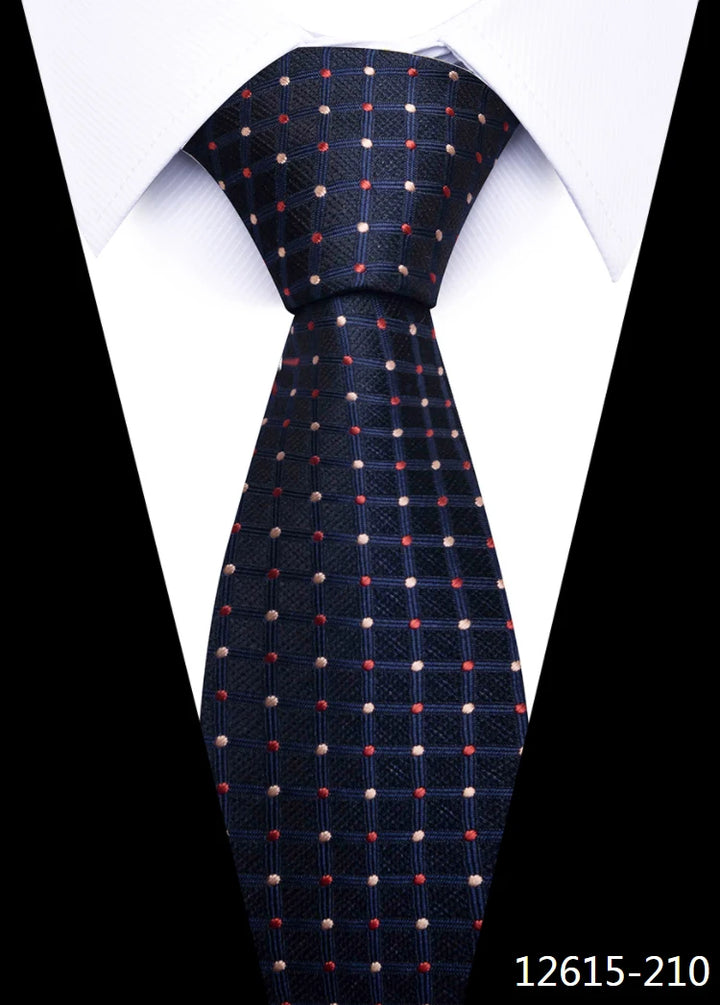 Tie Gravatas Fashion Wholesale Woven 8 cm Necktie Wedding Accessories Blue Man Dot Fit Group Party Office