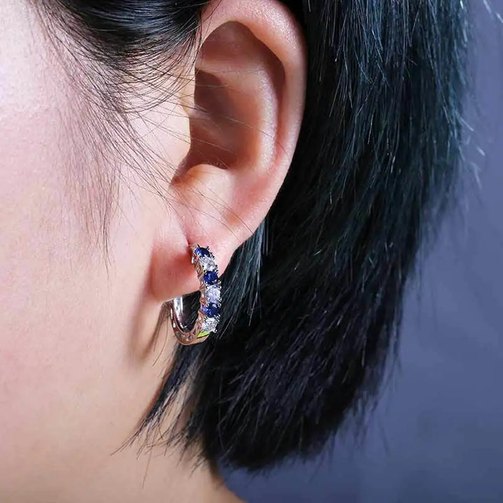 GoldenSpark™ – Clear CZ Zircon Round Stud Earrings for Women