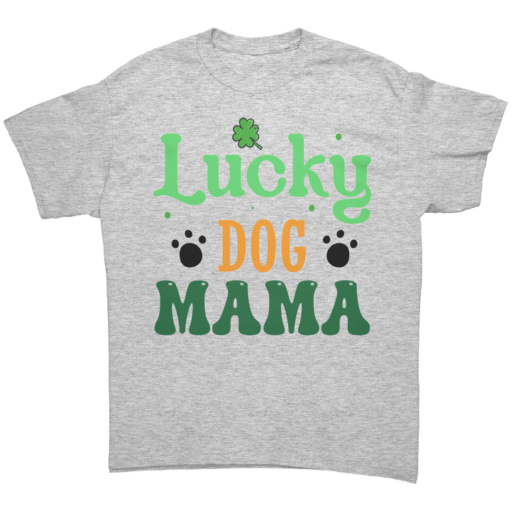 Lucky_Dog_Mama_Gildan_Unisex_T-shirt_Ash_Grey_Front_Mockup.png