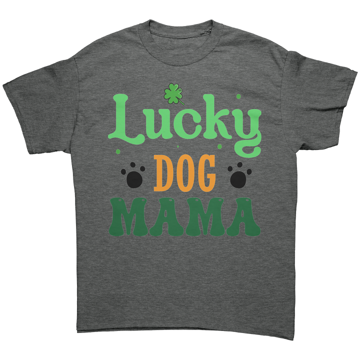Lucky_Dog_Mama_Gildan_Unisex_T-shirt_Graphite_Heather_Front_Mockup.png