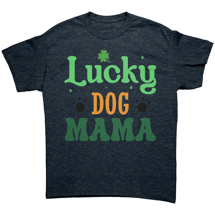 Lucky_Dog_Mama_Gildan_Unisex_T-shirt_Heather_Navy_Front_Mockup.png