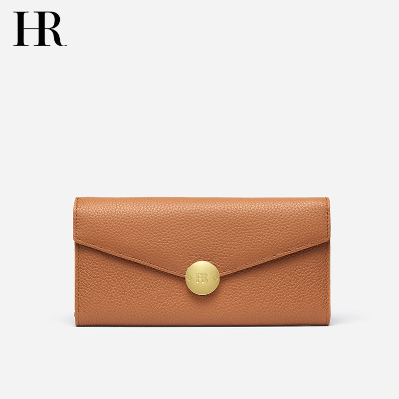 HR HR 2025 New Wallet Fashion First Layer Cowhide Long Wallet Coin Purse Western Style Certificate Clutch Bag