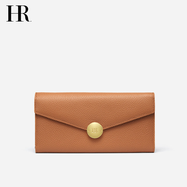 HR HR 2025 New Wallet Fashion First Layer Cowhide Long Wallet Coin Purse Western Style Certificate Clutch Bag