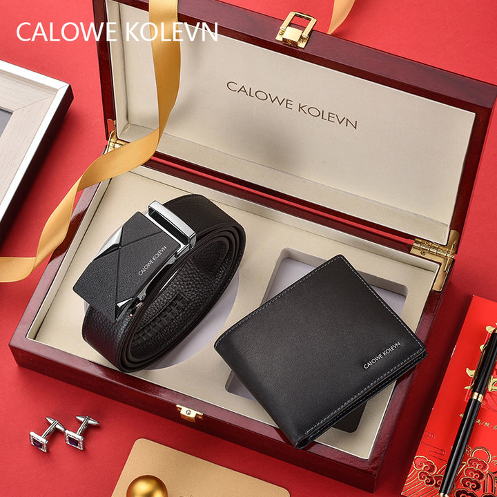 Calowe Kolevn Genuine Men Wallet Leather Short 2024 New Arrival Billfold Wallet Gift for Males