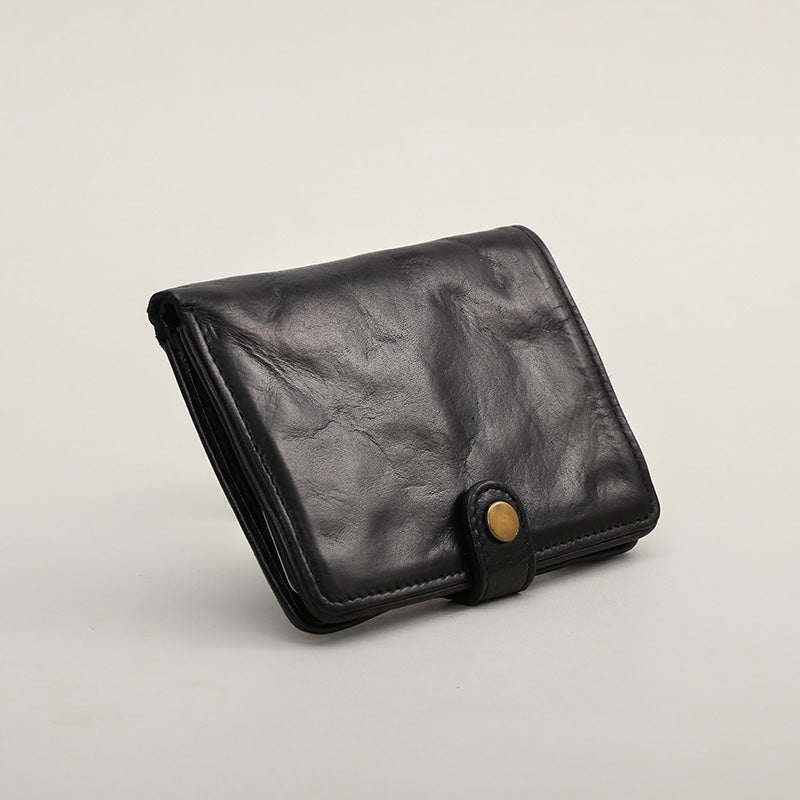 Men's Vertical Handmade Retro Driving License Card Holder Skeleton-Skin