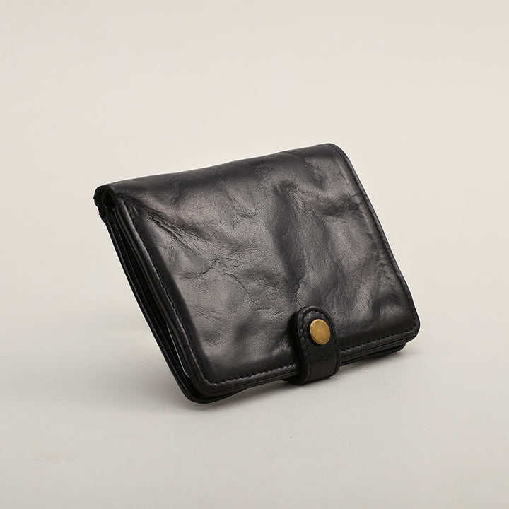 Men's Vertical Handmade Retro Driving License Card Holder Skeleton-Skin
