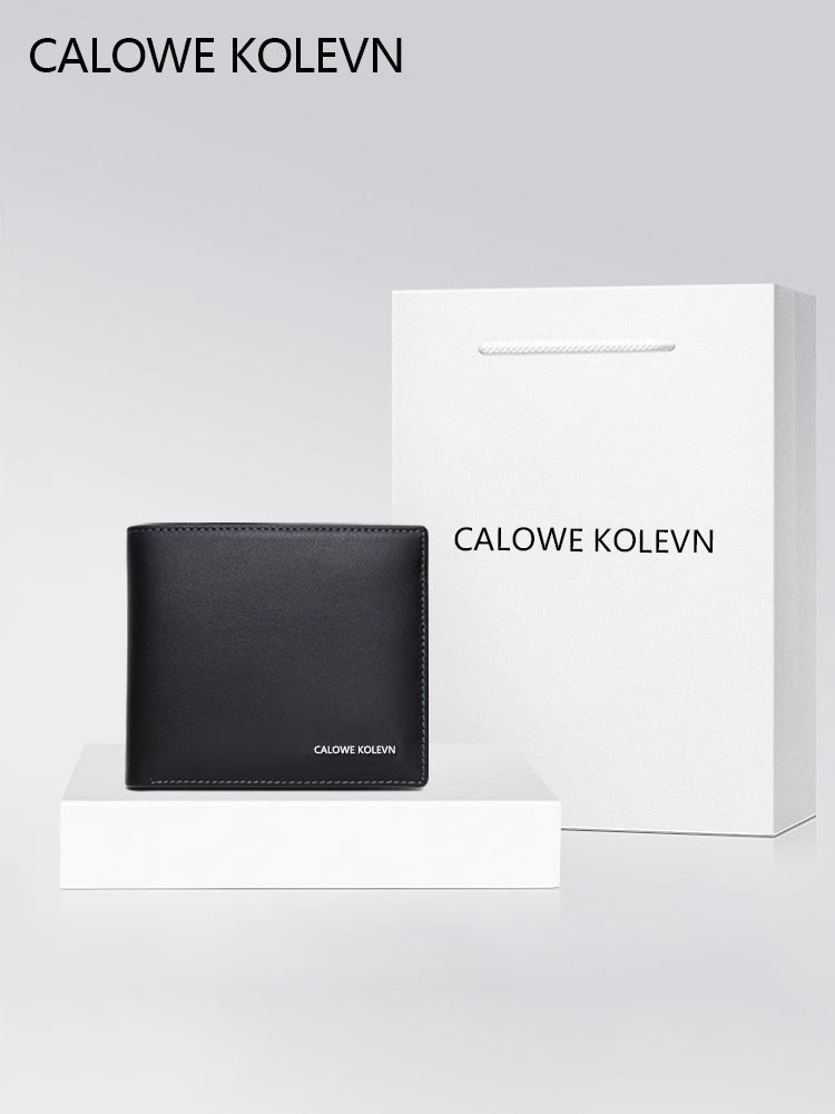 Calowe Kolevn Genuine Men Wallet Leather Short 2024 New Arrival Billfold Wallet Gift for Males