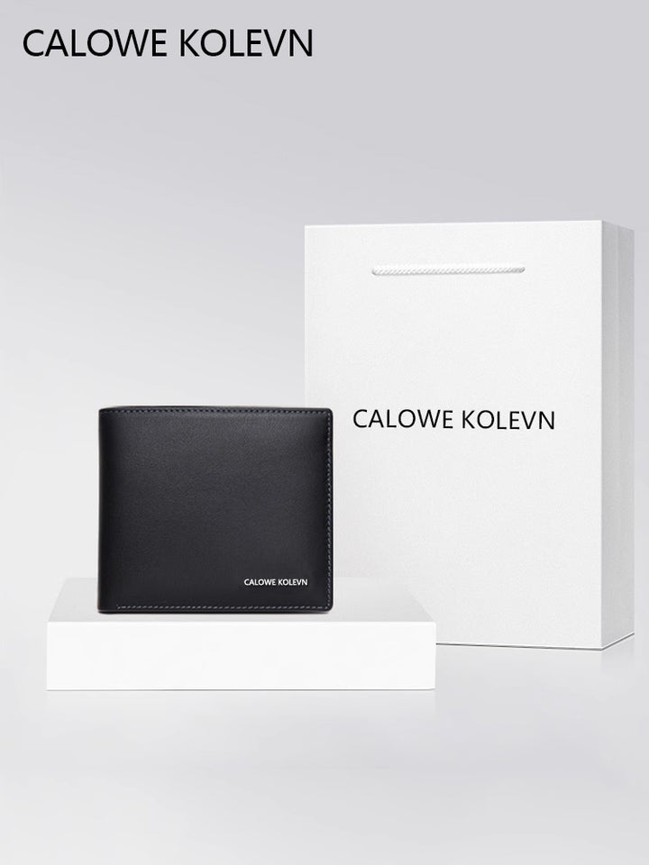 Calowe Kolevn Genuine Men Wallet Leather Short 2024 New Arrival Billfold Wallet Gift for Males