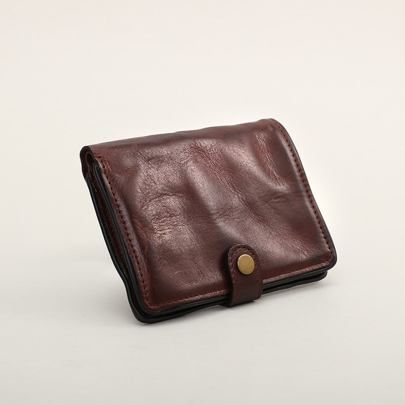 Men's Vertical Handmade Retro Driving License Card Holder Skeleton-Skin