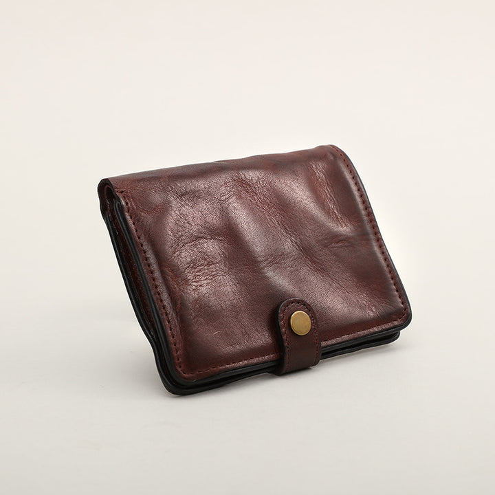 Men's Vertical Handmade Retro Driving License Card Holder Skeleton-Skin