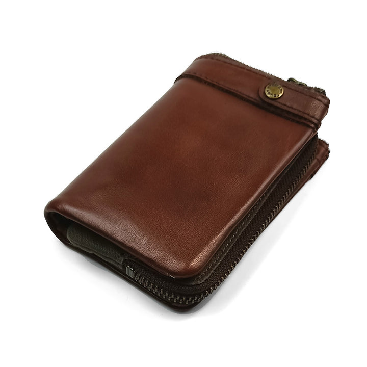 Tough Japan Men Genuine Leather Personality Vertical Wallet