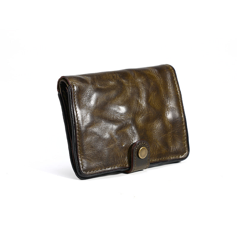 Men's Vertical Handmade Retro Driving License Card Holder Skeleton-Skin