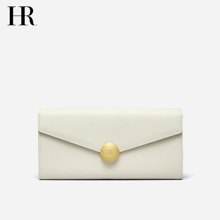 HR HR 2025 New Wallet Fashion First Layer Cowhide Long Wallet Coin Purse Western Style Certificate Clutch Bag