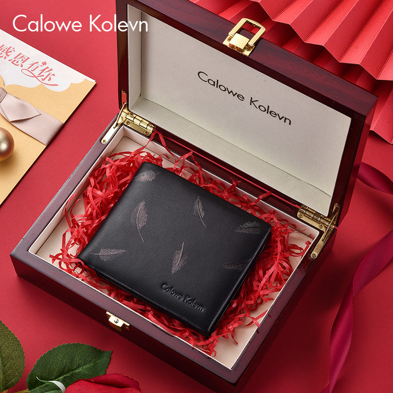 Calowe Kolevn Genuine Men Wallet Leather Short 2024 New Arrival Billfold Wallet Gift for Males