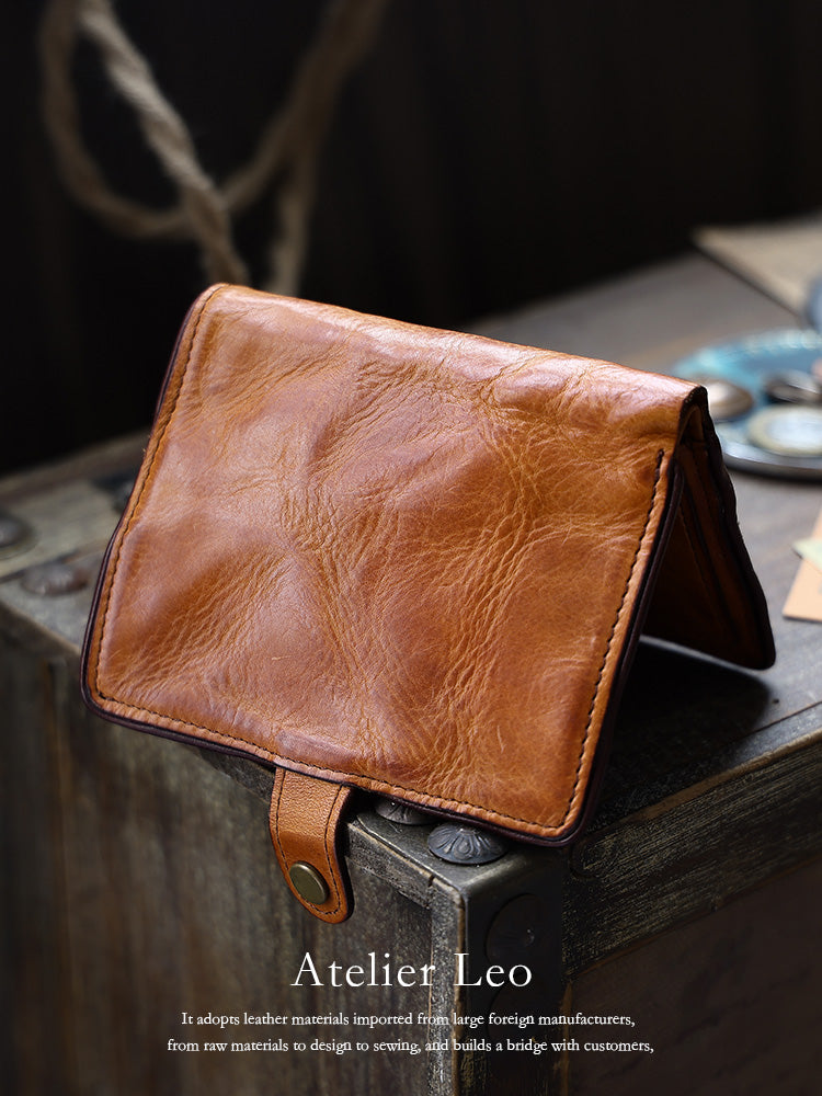 Men's Vertical Handmade Retro Driving License Card Holder Skeleton-Skin