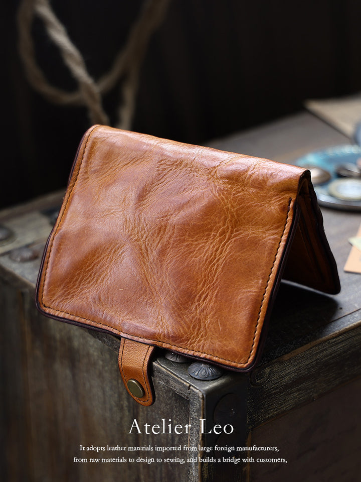 Men's Vertical Handmade Retro Driving License Card Holder Skeleton-Skin