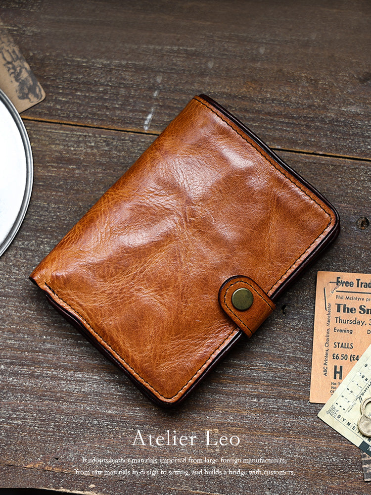 Men's Vertical Handmade Retro Driving License Card Holder Skeleton-Skin