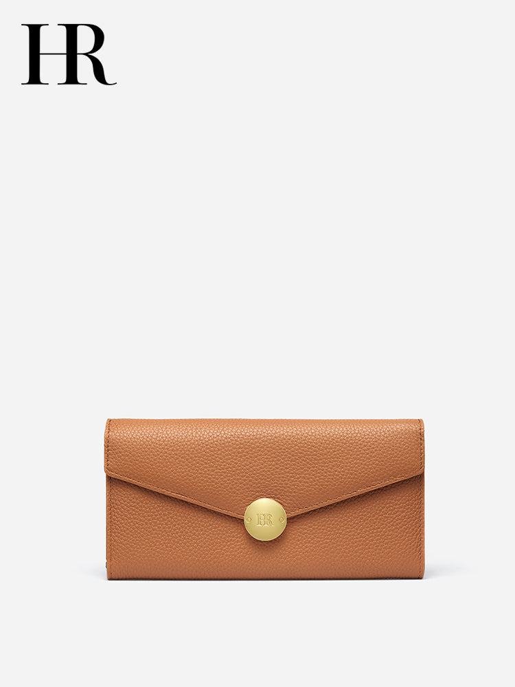 HR HR 2025 New Wallet Fashion First Layer Cowhide Long Wallet Coin Purse Western Style Certificate Clutch Bag