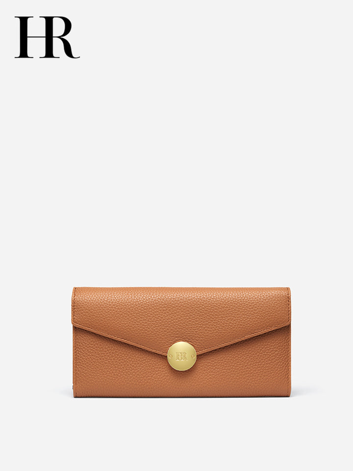 HR HR 2025 New Wallet Fashion First Layer Cowhide Long Wallet Coin Purse Western Style Certificate Clutch Bag