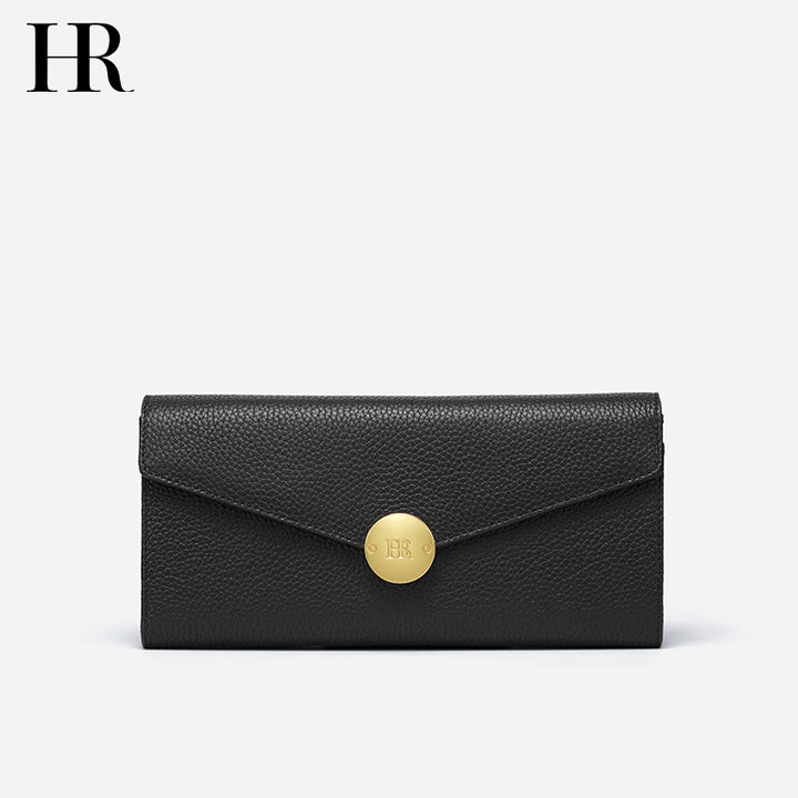 HR HR 2025 New Wallet Fashion First Layer Cowhide Long Wallet Coin Purse Western Style Certificate Clutch Bag