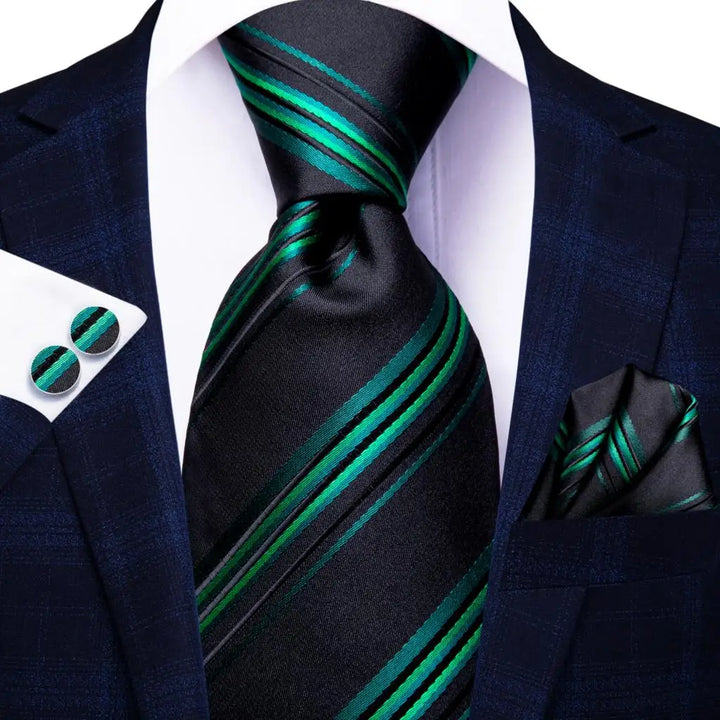 Hi-Tie 8.5cm Business Black Solid Paisley 100% Silk Men's Tie Neck Strip Ties for Men Formal Luxury Wedding Neckties Gravatas