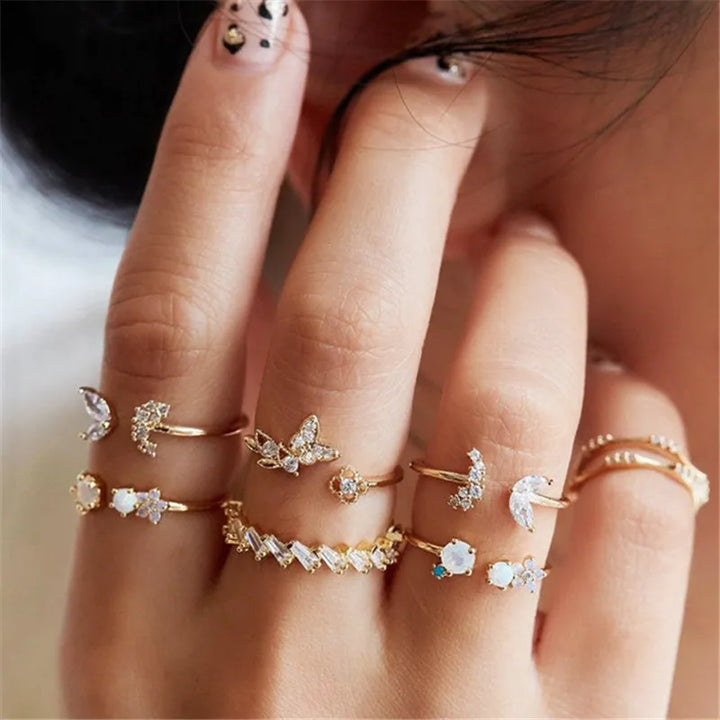 Silver Crystal Rings