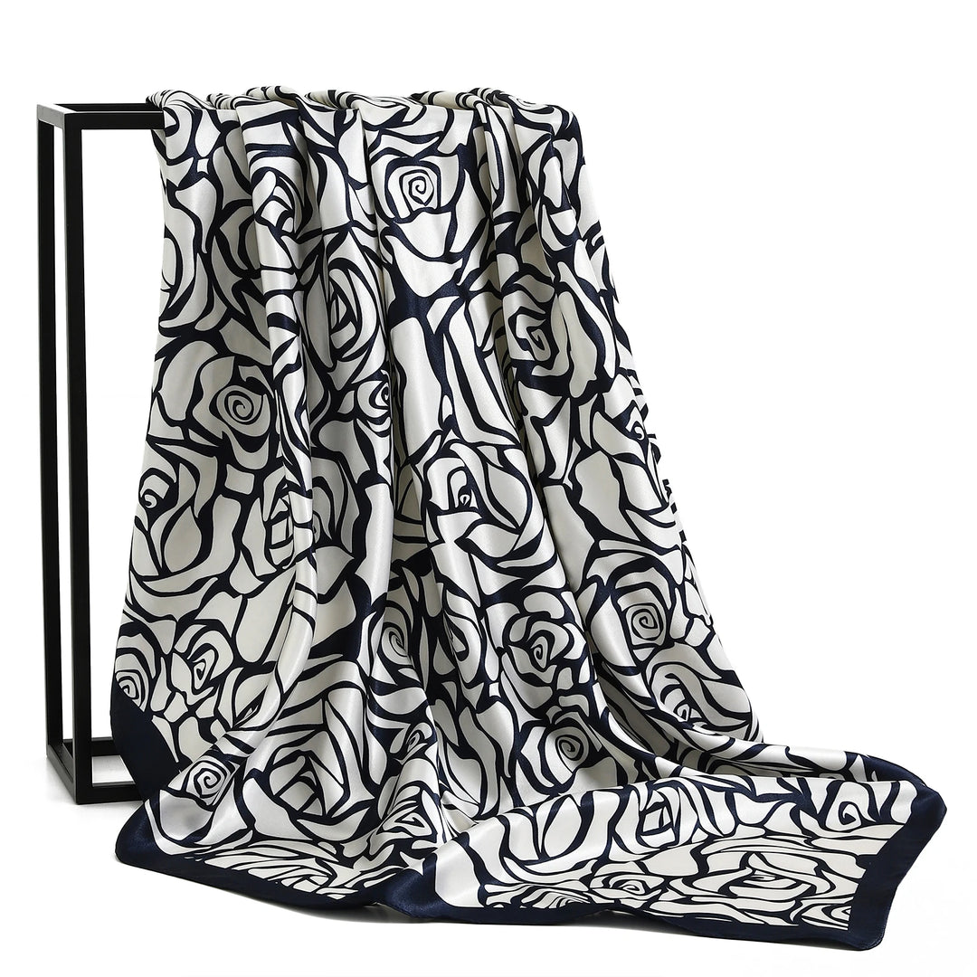 90×90cm Twill Scarf – Printed Silk Bandana for Women & Office Looks