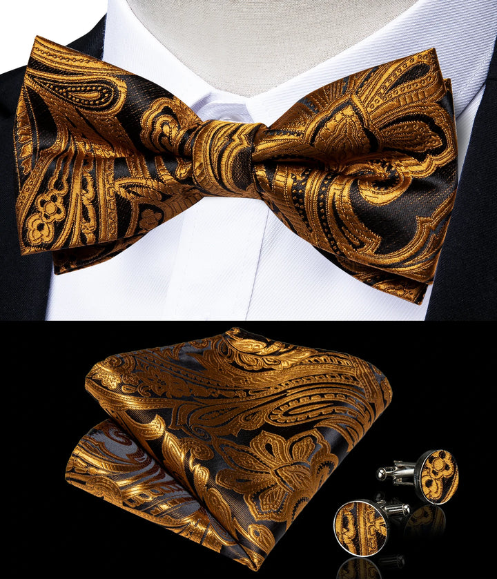 Men’s Pre-tied Bow Tie Set – Wedding & Groom Accessories