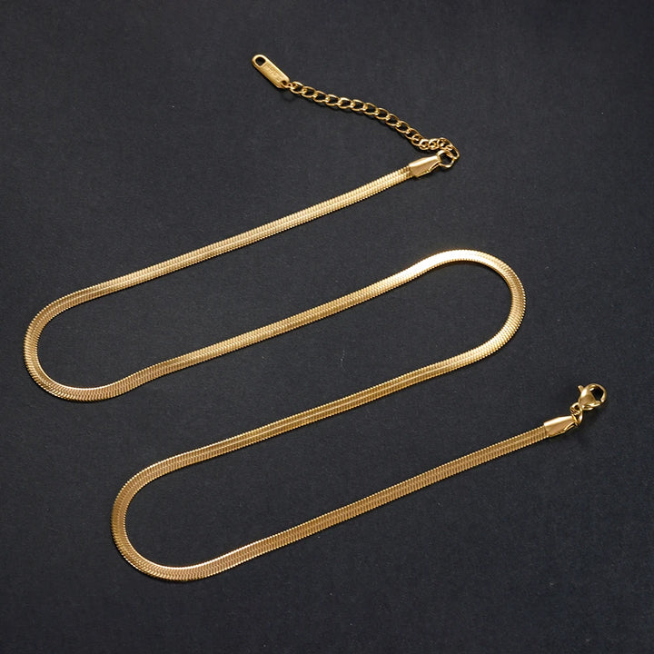 316L Gold Color Stainless Steel Snake Chain Necklace for Women Men Herringbone Choker Neck Chains 2024 Trend Jewelry Gift Hot