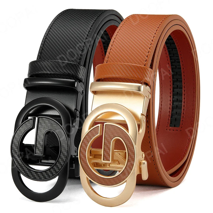 Men's Leather Belts Casual Automatic Buckle Belt Famous Designer Brand Luxury Leather Metal Buckle Cowskin Belts for Jeans Men