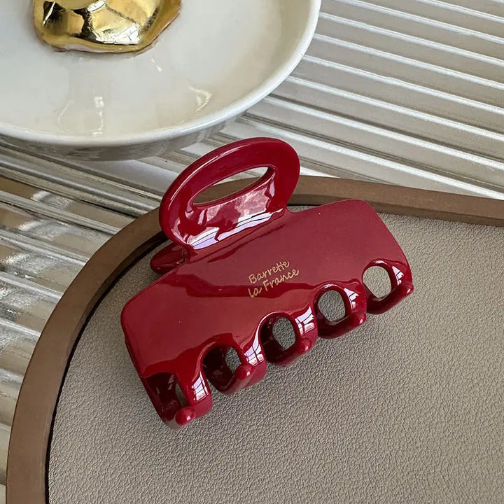 5.5cm long Acetate fiber hair clip, red hair clip, suitable for girls and women as a hair accessory, Korean new fashion style