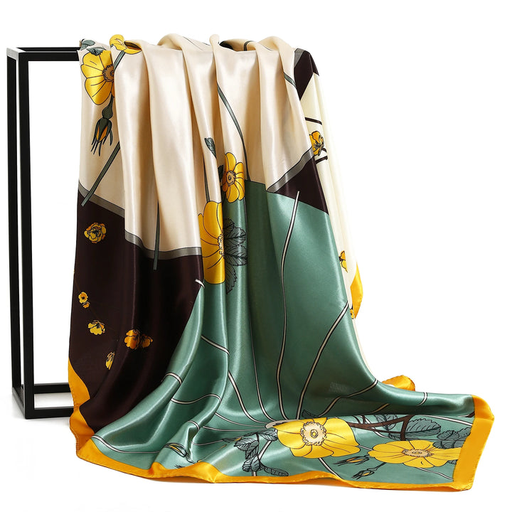 90×90cm Twill Scarf – Printed Silk Bandana for Women & Office Looks