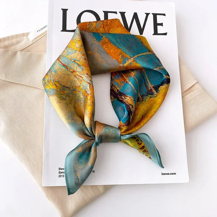 Mulberry Silk Square Scarf – Luxury Bandana & Headwrap for Women