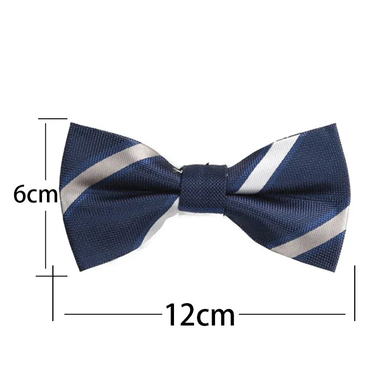 Men’s Classic Black Bow Tie – Formal Polyester Woven Pattern