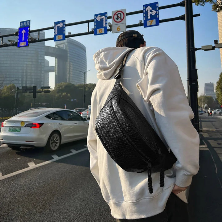 Unisex Waist Bag Large Capacity Fanny Packs Woven pattern Chest Bag Fashion Shoulder Crossbody Bags High-quality Waist Belt Bags