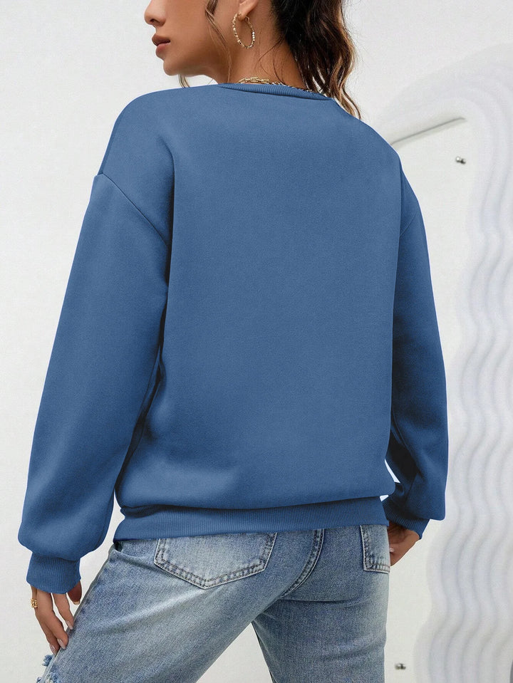 Heart Print Casual Sweatshirt