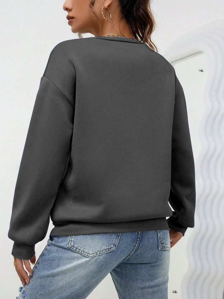 Heart Print Casual Sweatshirt