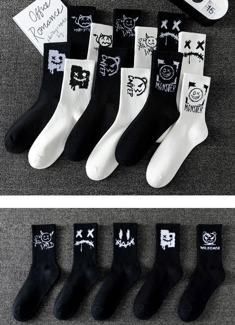 10 Pairs Men’s Sports Socks – Breathable, Casual, Ghost Face Style.