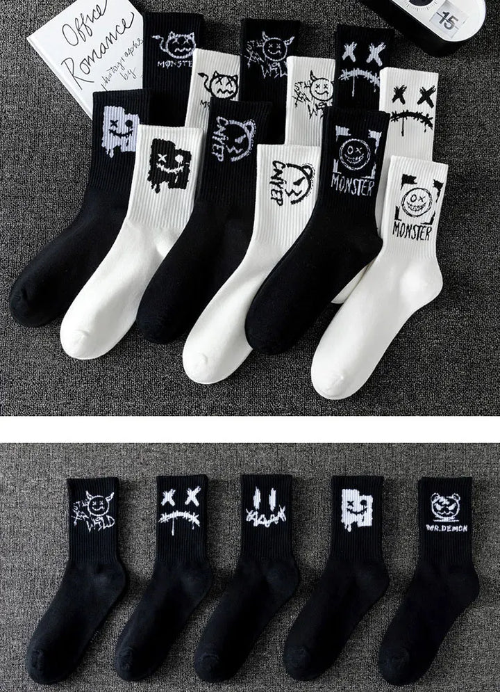 10 Pairs Men’s Sports Socks – Breathable, Casual, Ghost Face Style.