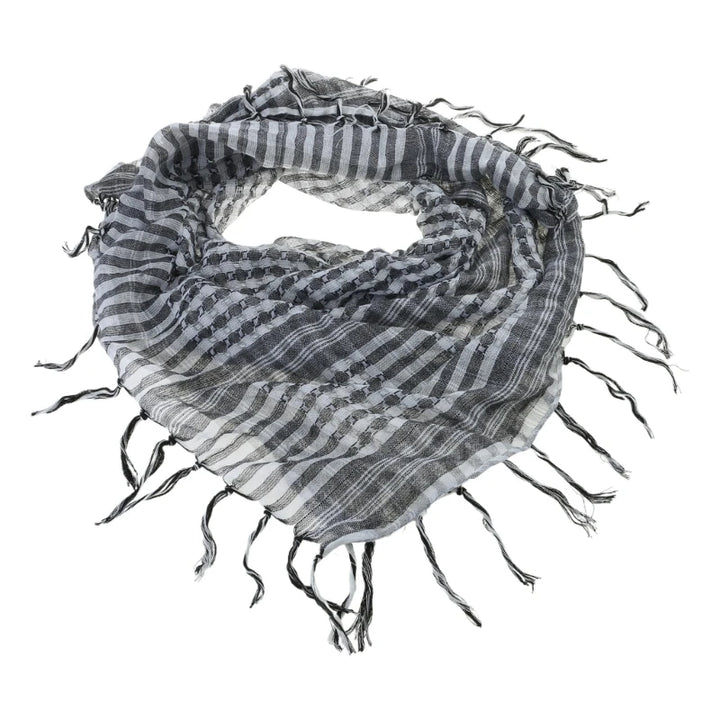 Arab Style Keffiyeh – Houndstooth Pattern Shemagh with Fringe