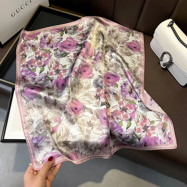 Mulberry Silk Square Scarf – Luxury Bandana & Headwrap for Women