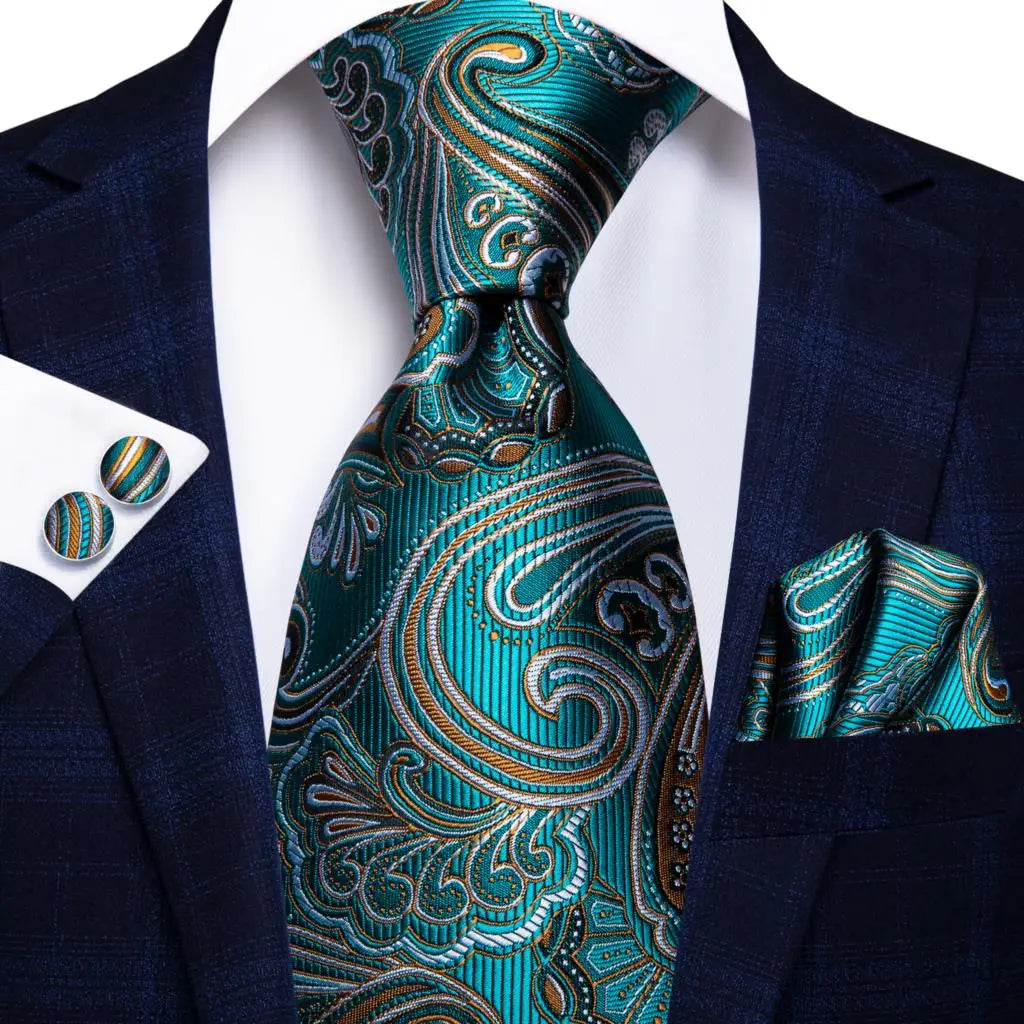 Hi-Tie 8.5cm Business Black Solid Paisley 100% Silk Men's Tie Neck Strip Ties for Men Formal Luxury Wedding Neckties Gravatas