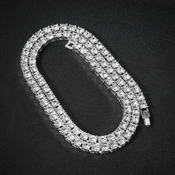 Frosted 15MM Cuban Chain Necklace – Rhinestone Hip Hop Bling
