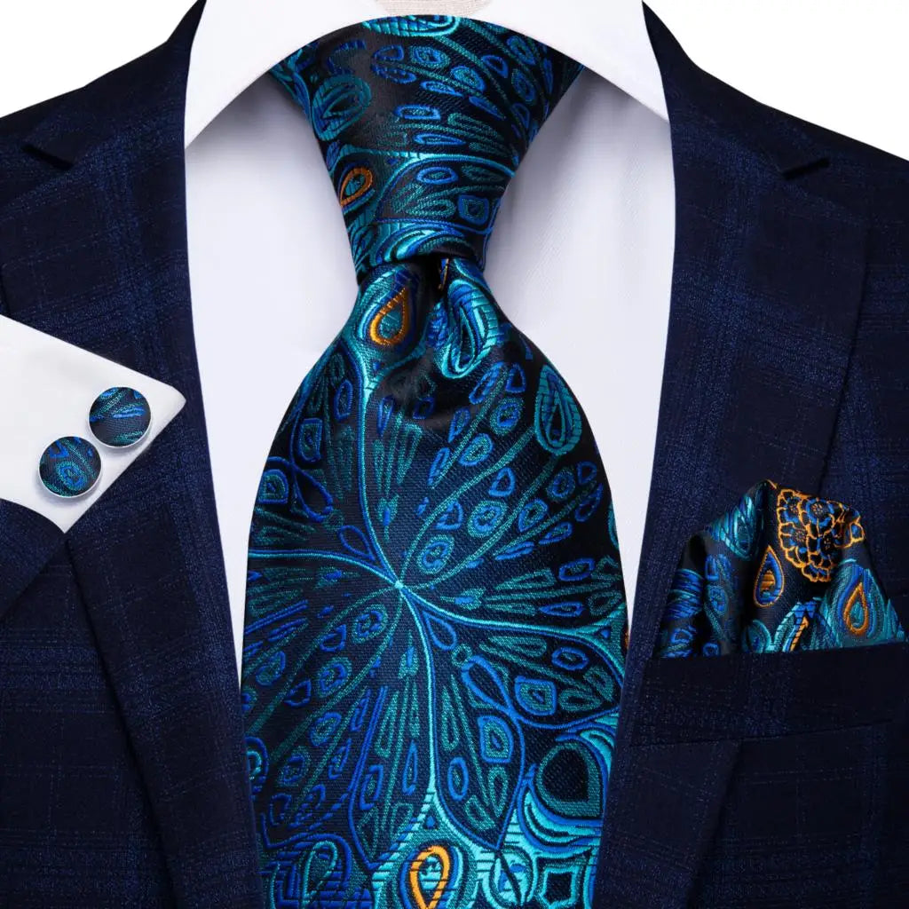 Hi-Tie 8.5cm Business Black Solid Paisley 100% Silk Men's Tie Neck Strip Ties for Men Formal Luxury Wedding Neckties Gravatas