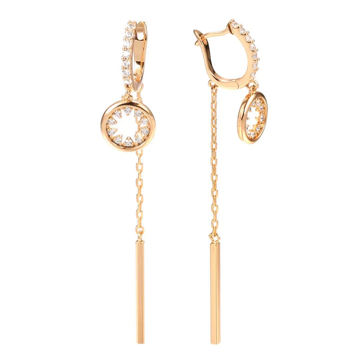 GlamourAura™ – 14K Gold Pink Earrings for Elegant Women