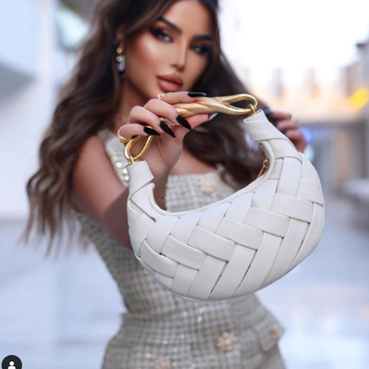Hand-Held Woven Bag For Women 2025 New versatile Iight luxury Niche High-end Fashion Exquisite Crossbody Dumpling Bag
