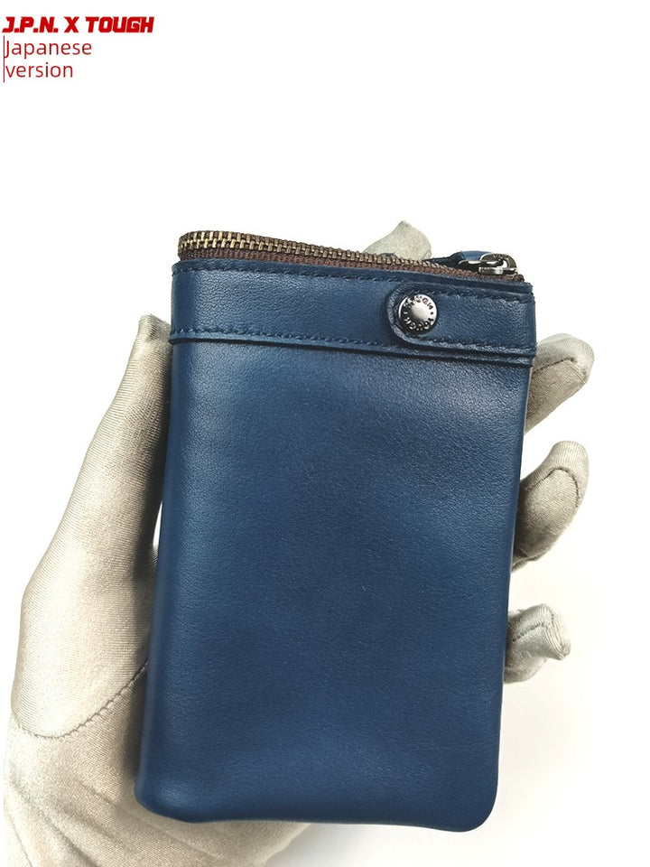 Tough Japan Men Genuine Leather Personality Vertical Wallet